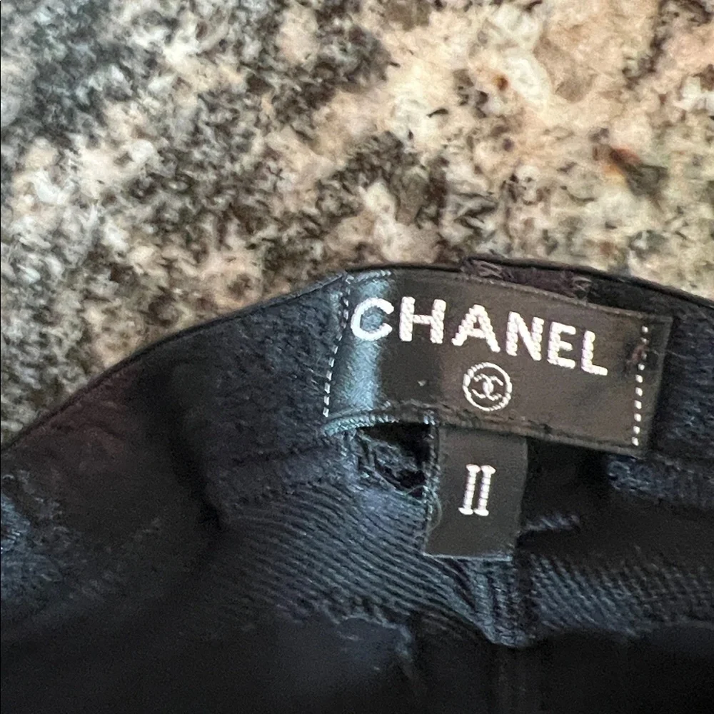 CHANEL Black Tights With Rhinestones